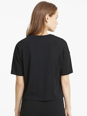 Puma Black Womens Essentials Logo Cropped 100% Cotton T-Shirt - Image 2 of 5