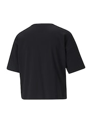 Puma Black Womens Essentials Logo Cropped 100% Cotton T-Shirt - Image 5 of 5