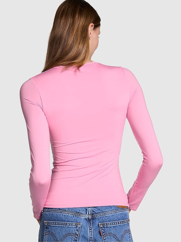 Victoria's Secret PINK Moonstone Pink Long Sleeve Soft Stretch T-Shirt - Image 2 of 3