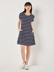 Apricot Blue Stripe Jersey Swing Dress - Image 1 of 4