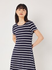 Apricot Blue Stripe Jersey Swing Dress - Image 2 of 4