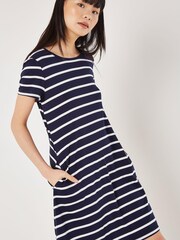 Apricot Blue Stripe Jersey Swing Dress - Image 3 of 4