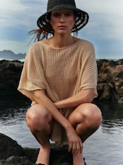 Jigsaw Cream 100% Linen Poncho - Image 1 of 7