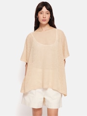 Jigsaw Cream 100% Linen Poncho - Image 2 of 7