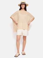 Jigsaw Cream 100% Linen Poncho - Image 4 of 7