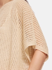 Jigsaw Cream 100% Linen Poncho - Image 5 of 7