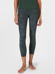 Sweaty Betty Green Watercolour Animal Print Super Soft Ultra-Lite 7/8 Yoga Leggings - Image 1 of 8