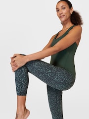 Sweaty Betty Green Watercolour Animal Print Super Soft Ultra-Lite 7/8 Yoga Leggings - Image 4 of 8