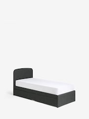 Simple Contemporary Charcoal Grey Kids Matson Trundle Upholstered Bed - Image 9 of 10
