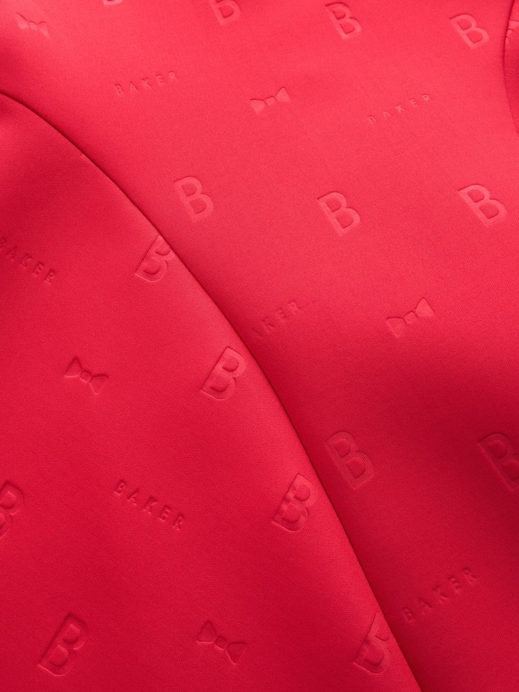 Baker by Ted Baker Red Embossed Mesh Trim Scuba Dress - Image 8 of 8 Baker by Ted Baker Red Embossed Mesh Trim Scuba Dress - Image 8 of 8