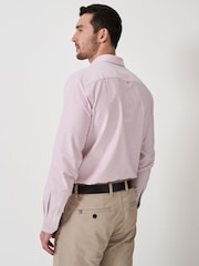 Crew Clothing Red Slim Fit Stripe 100% Cotton Oxford Shirt - Image 2 of 5