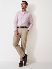 Crew Clothing Red Slim Fit Stripe 100% Cotton Oxford Shirt - Image 3 of 5