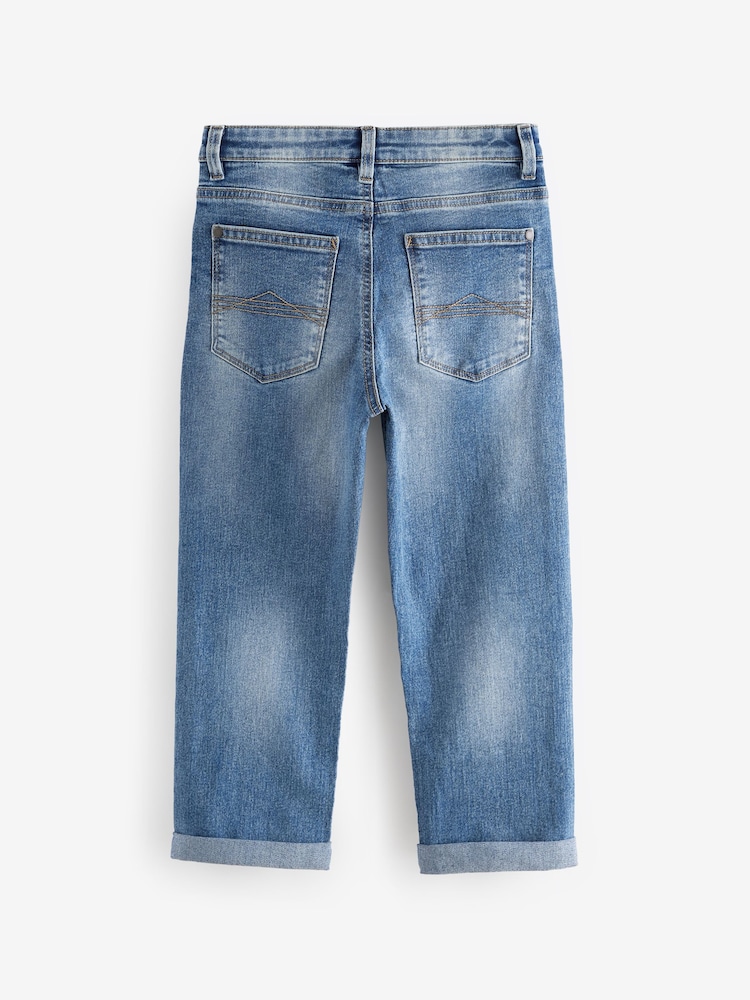 Blue Acid Wash Loose Fit Stretch Jeans (3-17yrs) - Image 2 of 4