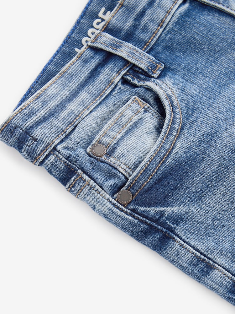Blue Acid Wash Loose Fit Stretch Jeans (3-17yrs) - Image 3 of 4