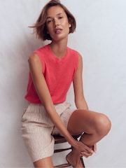 Boden Pink Agnes Linen Tank - Image 1 of 6