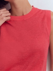 Boden Pink Agnes Linen Tank - Image 2 of 6
