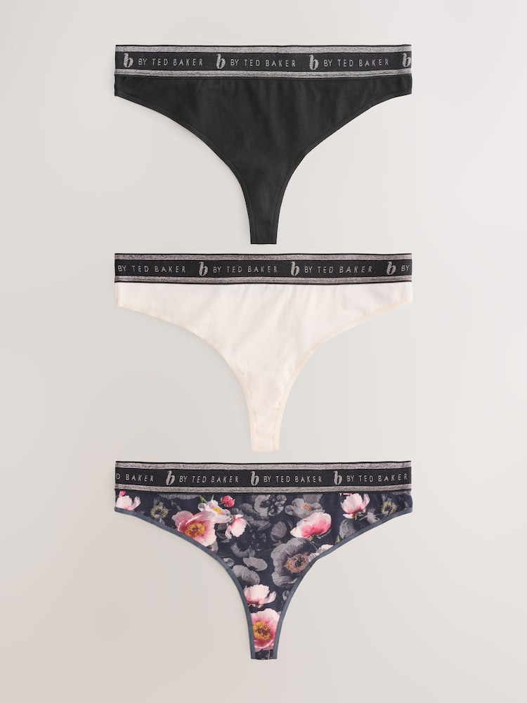 B By Ted Baker Multi Cotton Knickers 3 Pack - Image 1 of 4