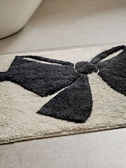 Black/White Bow 100% Cotton Bath Mat - Image 2 of 3