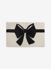 Black/White Bow 100% Cotton Bath Mat - Image 3 of 3