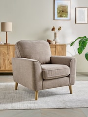 Brushed Weave Mink Natural Stamford Armchair - Image 1 of 10