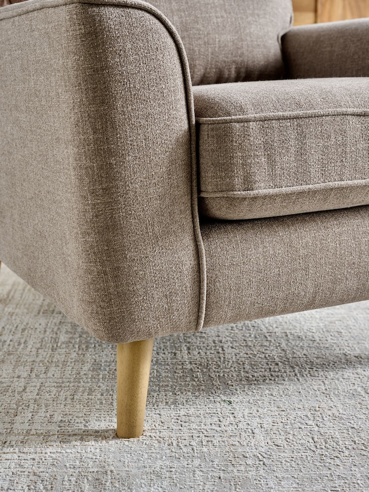 Brushed Weave Mink Natural Stamford Armchair - Image 2 of 10