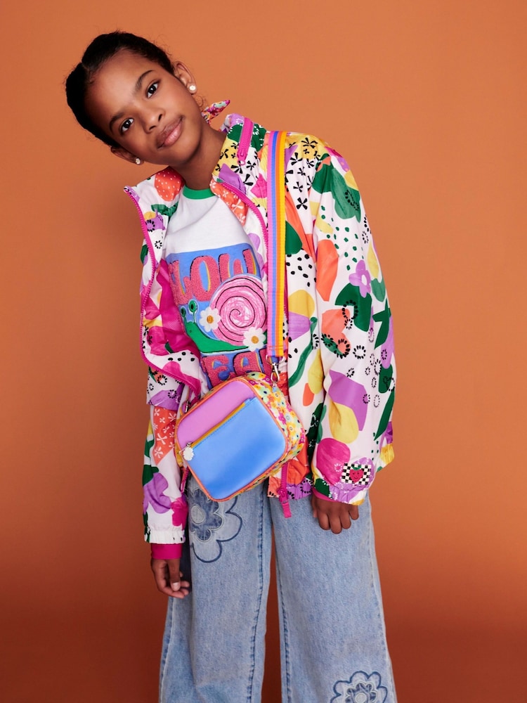 Monsoon Pink Retro Print Windbreaker Jacket - Image 1 of 5