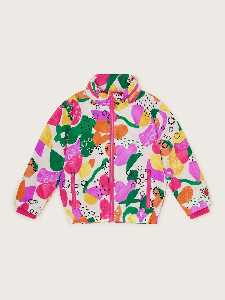 Monsoon Pink Retro Print Windbreaker Jacket - Image 2 of 5
