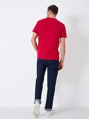 Rot/Chrom - Crew Clothing, klassisches T-Shirt aus 100 % Baumwolle - Bild 2 von 4
