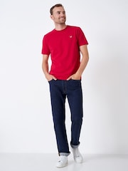 Rot/Chrom - Crew Clothing, klassisches T-Shirt aus 100 % Baumwolle - Bild 3 von 4