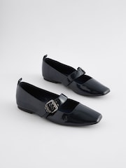 Navy Forever Comfort® Square Toe Eyelet Mary Jane Shoes - Image 1 of 5