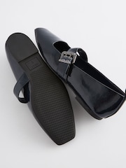 Navy Forever Comfort® Square Toe Eyelet Mary Jane Shoes - Image 3 of 5