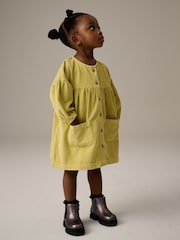 Citrine Green Cord 100% Cotton Button Through Dress (3mths-8yrs) - Image 1 of 8