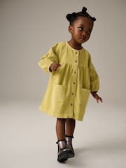 Citrine Green Cord 100% Cotton Button Through Dress (3mths-8yrs) - Image 2 of 8