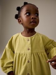 Citrine Green Cord 100% Cotton Button Through Dress (3mths-8yrs) - Image 4 of 8