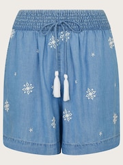 Monsoon Blue Lyrica Embroidered Shorts - Image 5 of 5