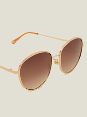 Accessorize Gold Groove Edge Sunglasses - Image 2 of 3