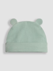 JoJo Maman Bébé Green Rib 2-Pack Baby Hats - Image 5 of 5