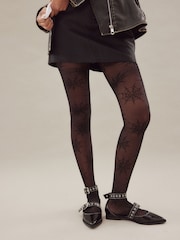Spider Black Halloween Pattern Tights 1 Pack - Image 3 of 5