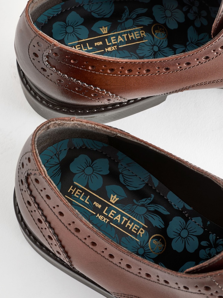 Brown Standard Fit Leather Derby Brogues - Image 5 of 7