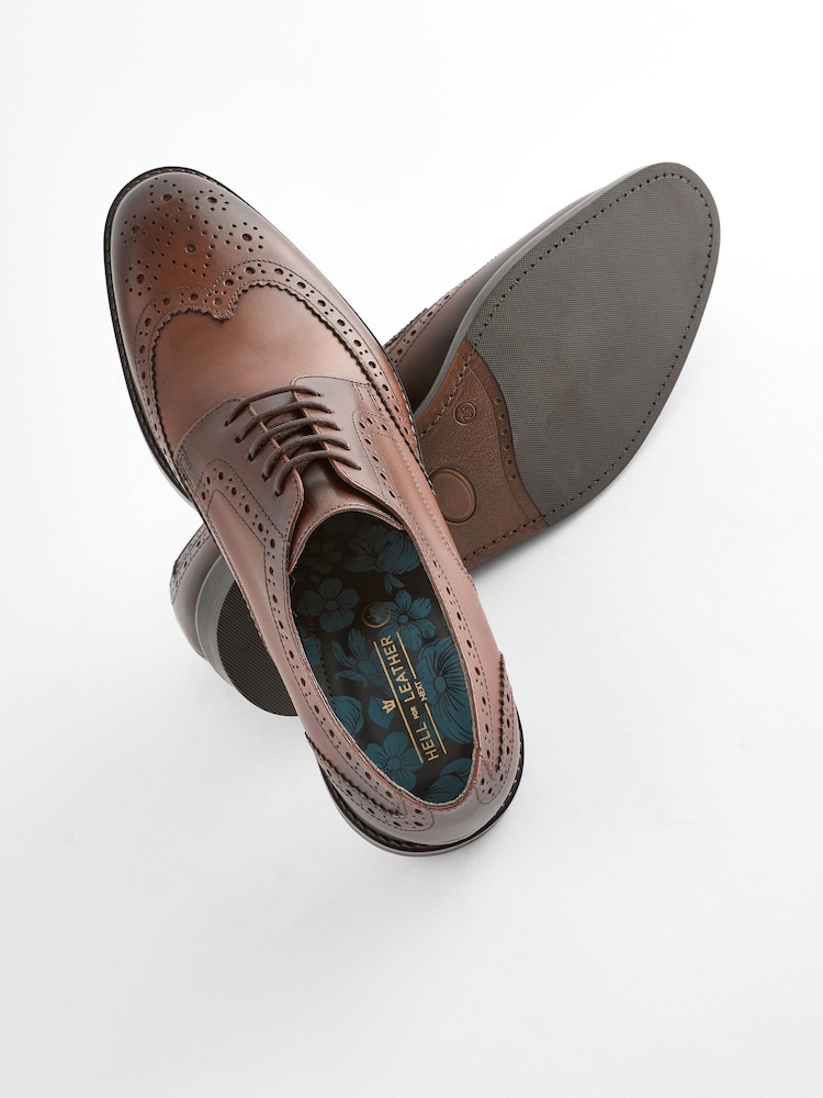 Brown Standard Fit Leather Derby Brogues - Image 6 of 7