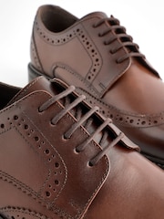 Brown Standard Fit Leather Derby Brogues - Image 7 of 7