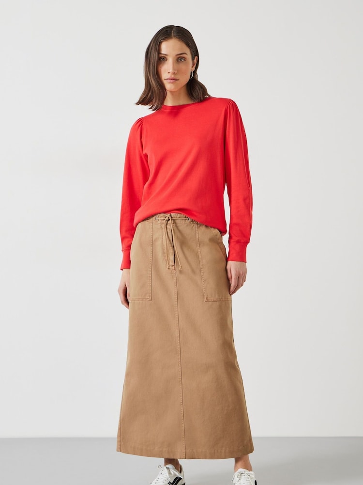 Rot - Hush Emily – Top aus 100 % Baumwolljersey mit Puffärmel - Bild 1 von 5