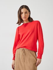 Rot - Hush Emily – Top aus 100 % Baumwolljersey mit Puffärmel - Bild 2 von 5