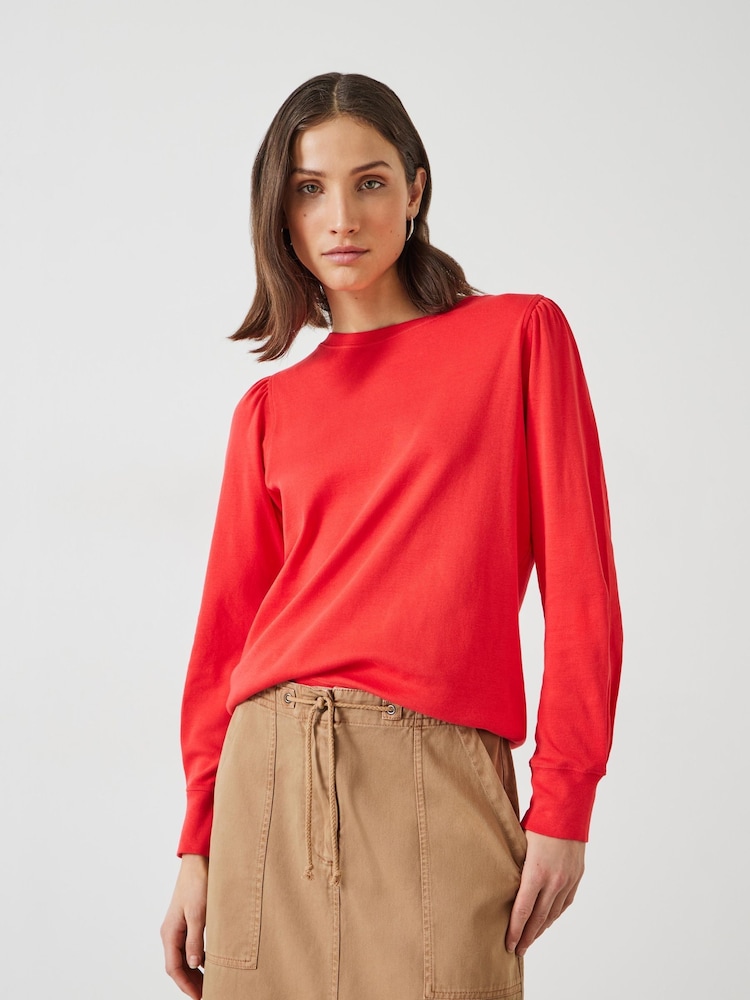 Rot - Hush Emily – Top aus 100 % Baumwolljersey mit Puffärmel - Bild 2 von 5