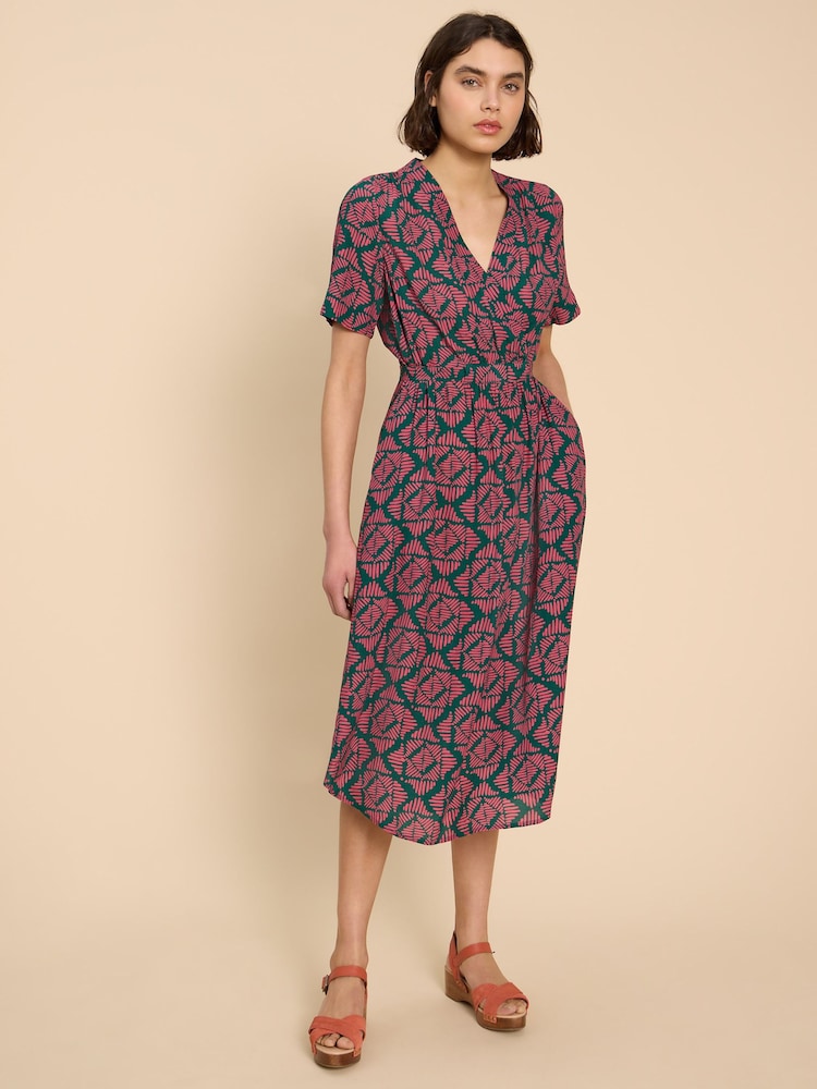 White Stuff Pink Gina Wrap Dress - Image 1 of 7
