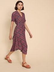 White Stuff Pink Gina Wrap Dress - Image 3 of 7