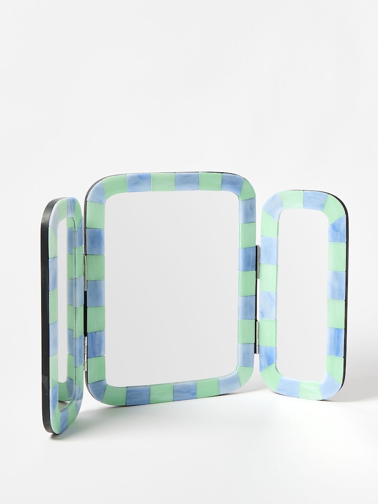 Oliver Bonas Blue/Green Alyssa Glass Dressing Table Mirror - Image 2 of 4