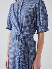 LK Bennett Soleil Seersucker Check Cotton Rich Dress - Image 3 of 3