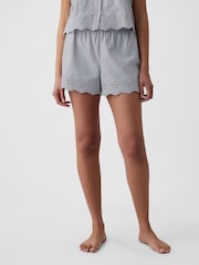 Grau - Pyjama-Shorts aus Popeline mit Gap Ösen - Bild 1 von 4