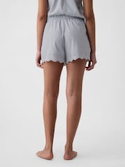Grau - Pyjama-Shorts aus Popeline mit Gap Ösen - Bild 2 von 4